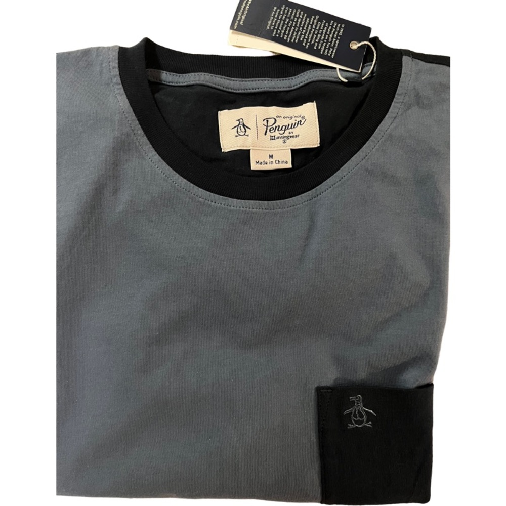 Original Penguin Two Tone Short Sleeve Casual T-Shirt Sz M - Picture 2 of 6